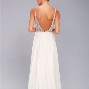 Lulus true love white beaded maxi dress